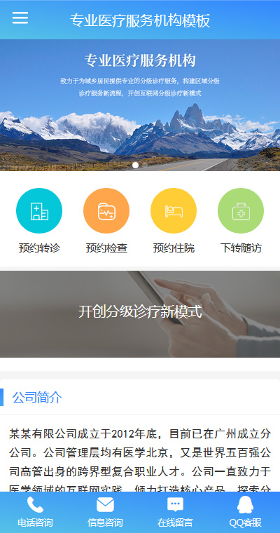 專(zhuān)業(yè)醫(yī)療服務(wù)機(jī)構(gòu)微網(wǎng)站模板